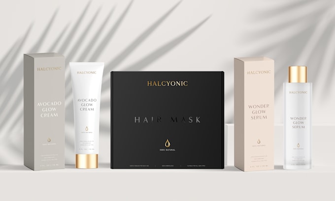 do modern and elegant product packaging and label design