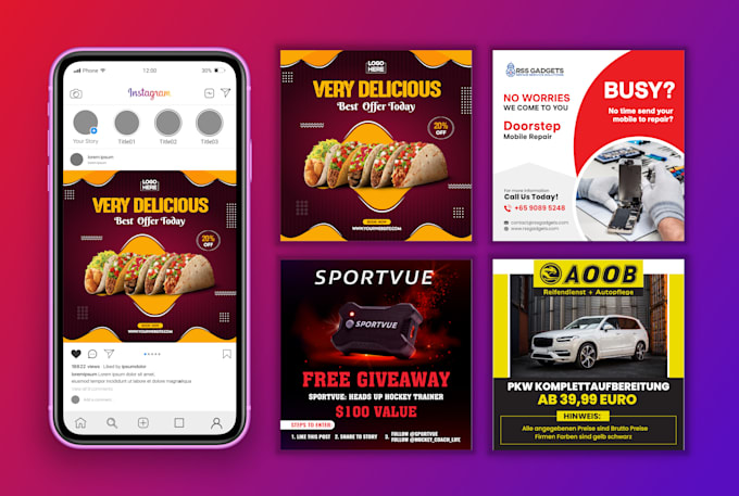 design social media post and high converting meta ad creative