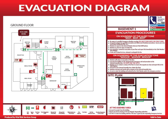 Create an emergency evacuation diagram by Eddiei | Fiverr