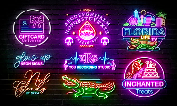 design 2 awesome neon light logo or neon sign