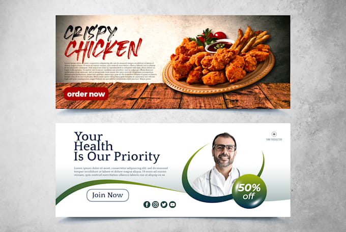 design your facebook cover or any social media banner