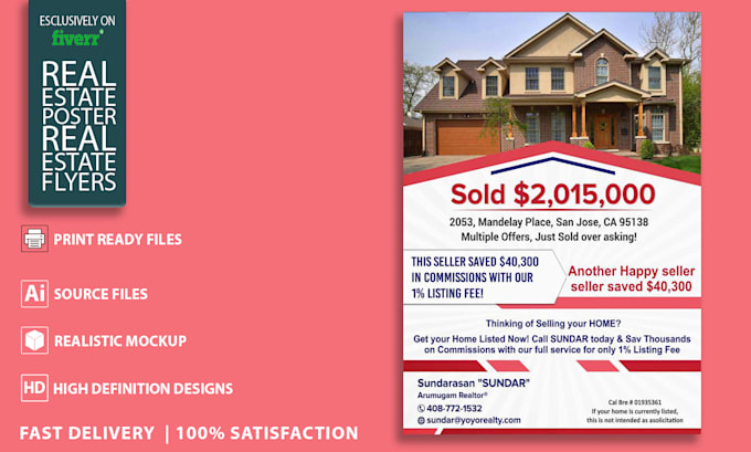 real estate poster, real estate postcard, eddm postcard design