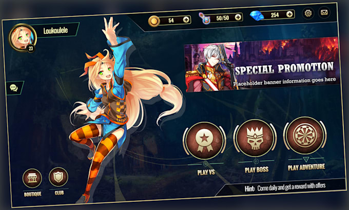 design eye catching game UI UX and app UI UX for you