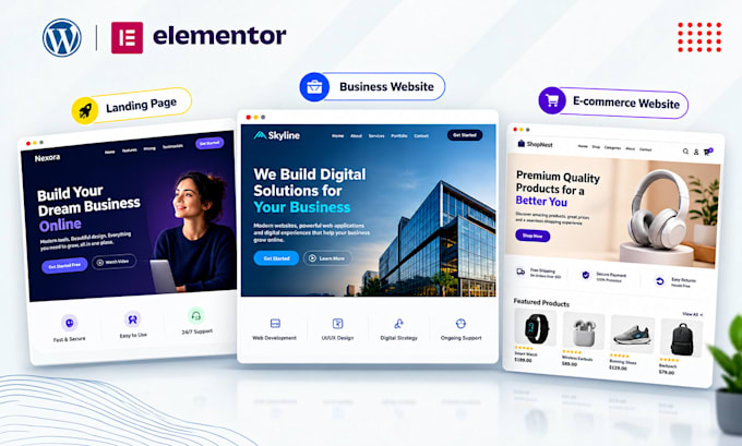 build wordpress website with elementor pro