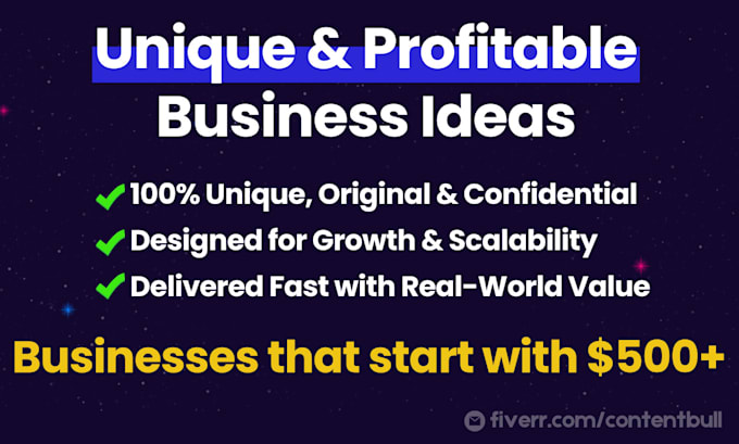 create 5 unique business ideas by analyzing your skills, market, and interests