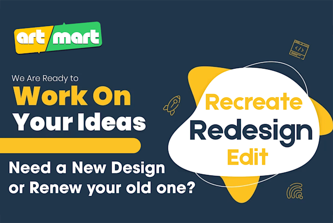 design, redesign, recreate, edit, logo and any graphics