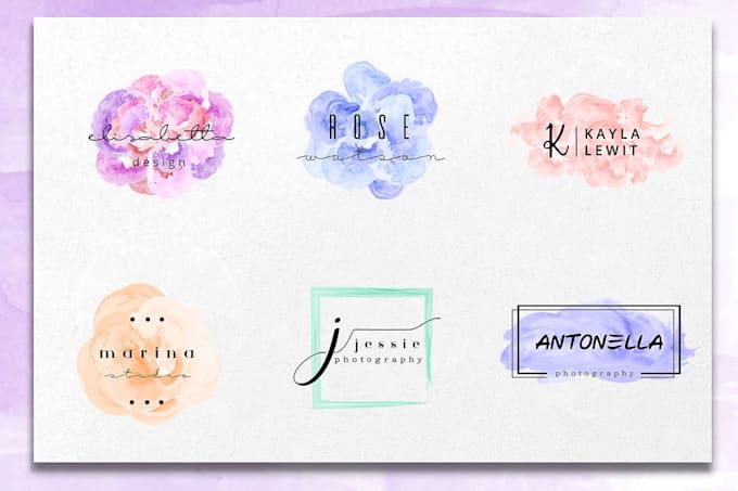 Design feminine watercolour logo by Amazingsara | Fiverr