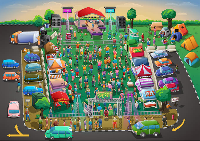 create city, event, tourist, and fantasy map illustration