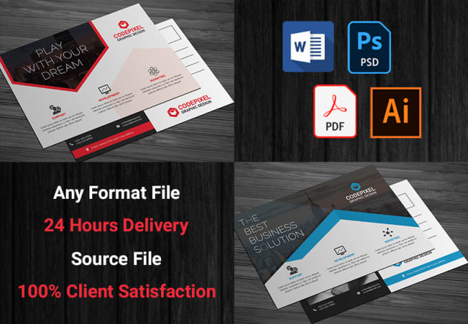 do a modern  certificate and postcard