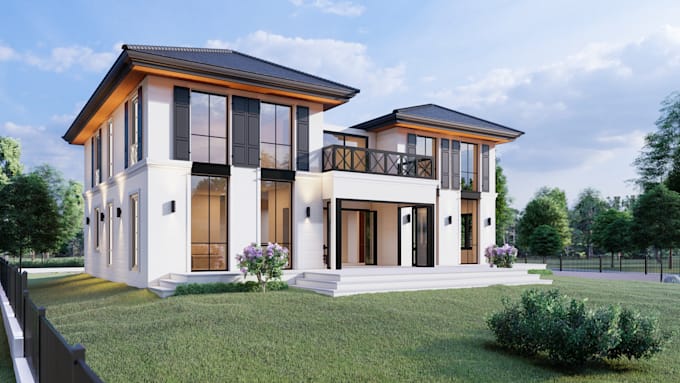 do architecture 3d modeling home exterior design 3d rendering