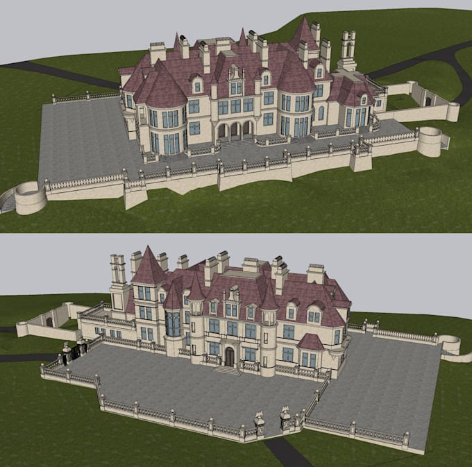 create sketchup 3d model for architecture