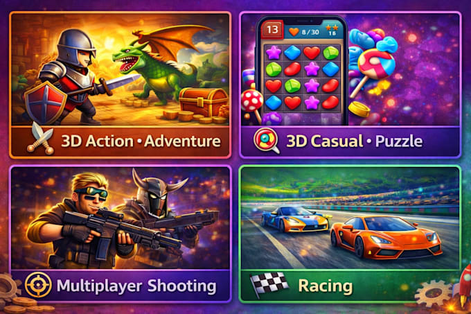 develop a unity 2d or 3d mobile game for android and ios
