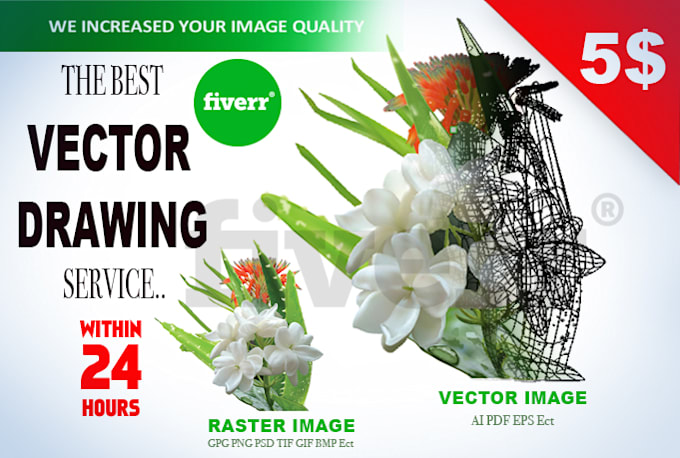 do realistic vector drawing vector tracing for you