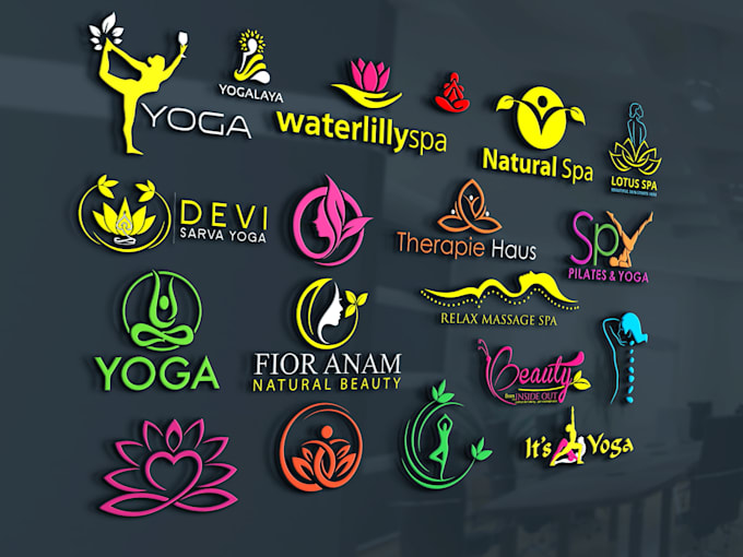 create natural spa yoga wellness beauty logo