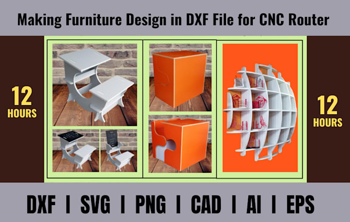 create furniture product plan in dxf,svg file for cnc router