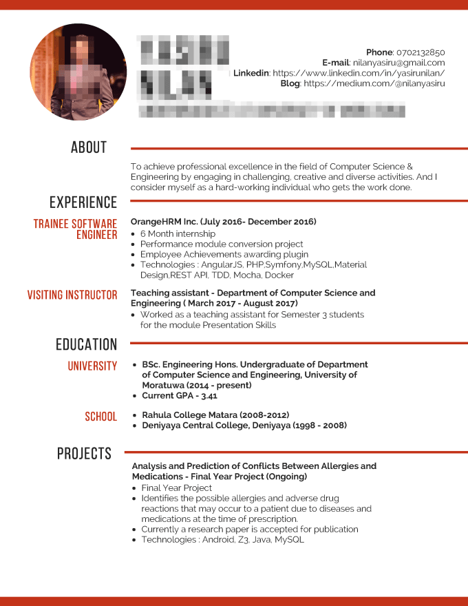 creating a professional cv