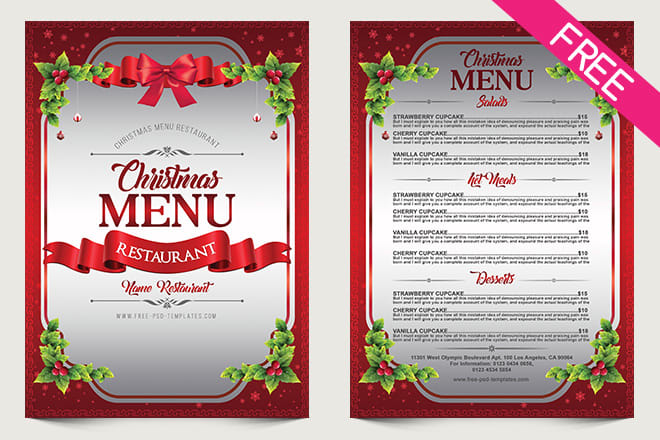 design merry christmas party flyer and christmas card
