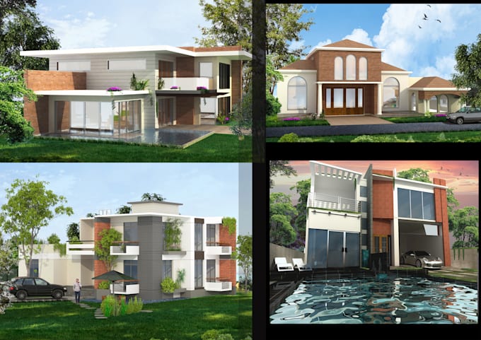 create 3d model and exterior rendering for your house