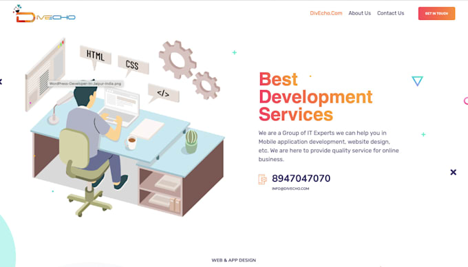 be your front end website developer and designer