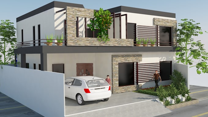make exterior and interior model for you