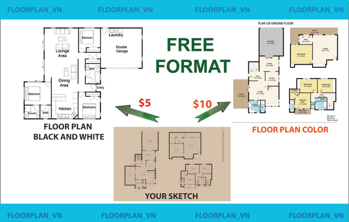 Redraw floor plan for real estate agent, by Floorplan_vn