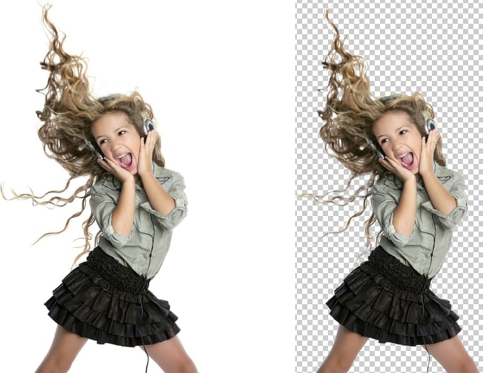 transparent background and hear masking