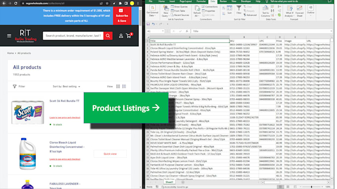 web scrape, extract, mine data from any website into CSV