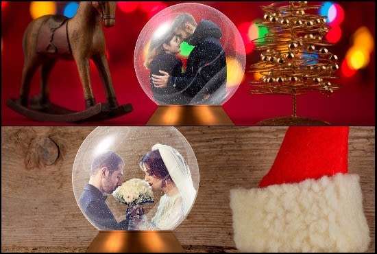 put your pictures, logo and messages in a snow globe