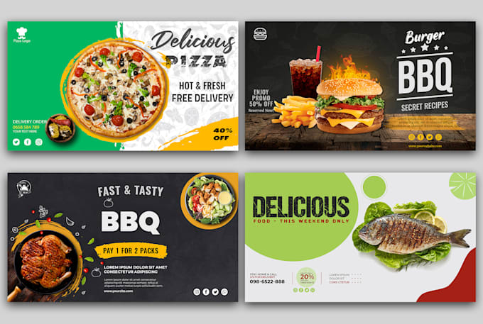 design awesome food flyer, poster or banner