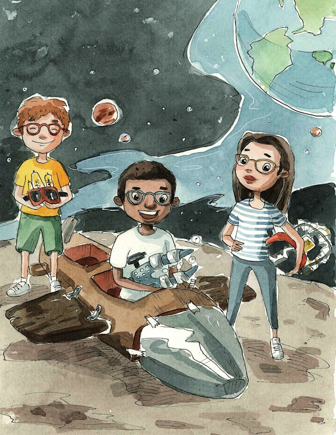 draw watercolor illustrations for your book