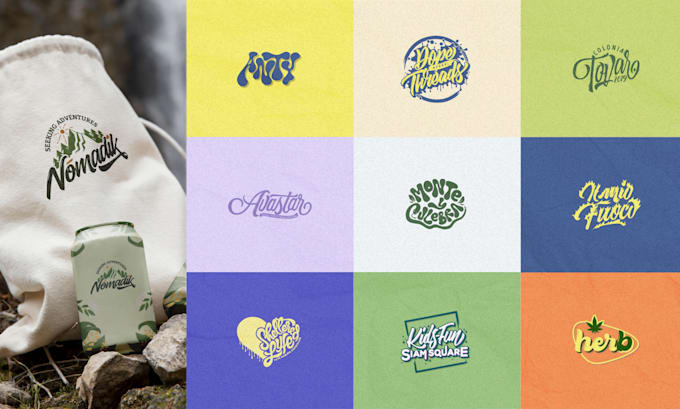 create a typography text logo and complete brand guidelines