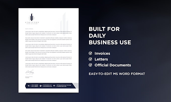 design a professional letterhead in ms word