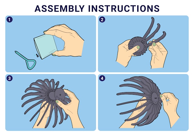do line art illustrations for instruction manuals of your product