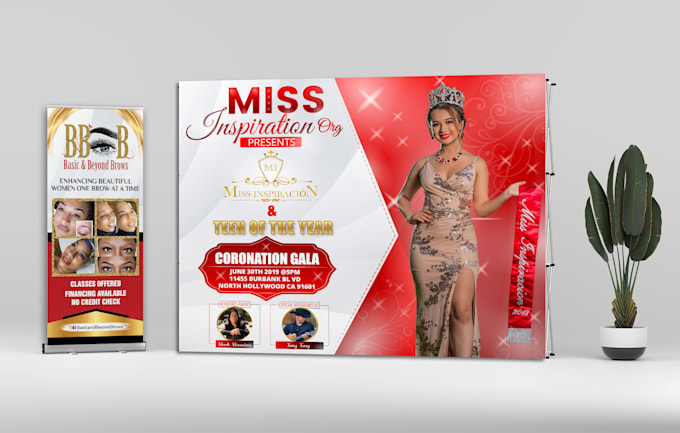 do professional retractable, roll up, pop up banner design or backdrop