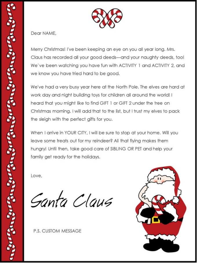 Write a letter from santa claus by Mindyf7 | Fiverr