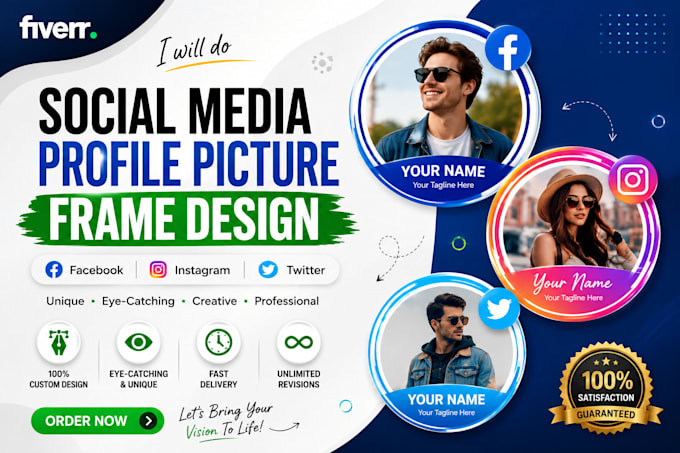 do facebook, twitter, instagram profile picture frame design
