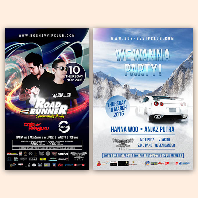 design an unique event flyer automotive and party