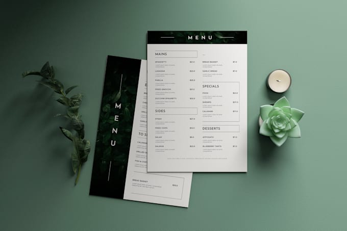 do modern price list and menu design for you