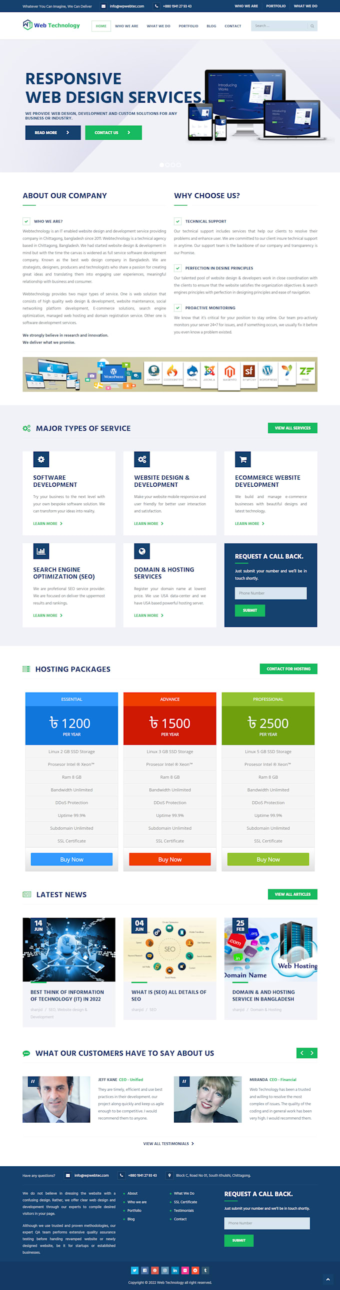 create your professional business website