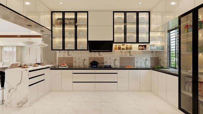 create 2d floor plan to realistic 3d rendering