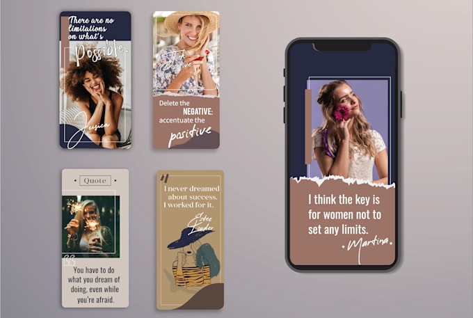 design 500 high quality quotes, social media stories and posts