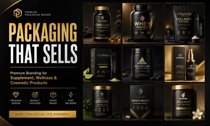 design premium supplement and product packaging