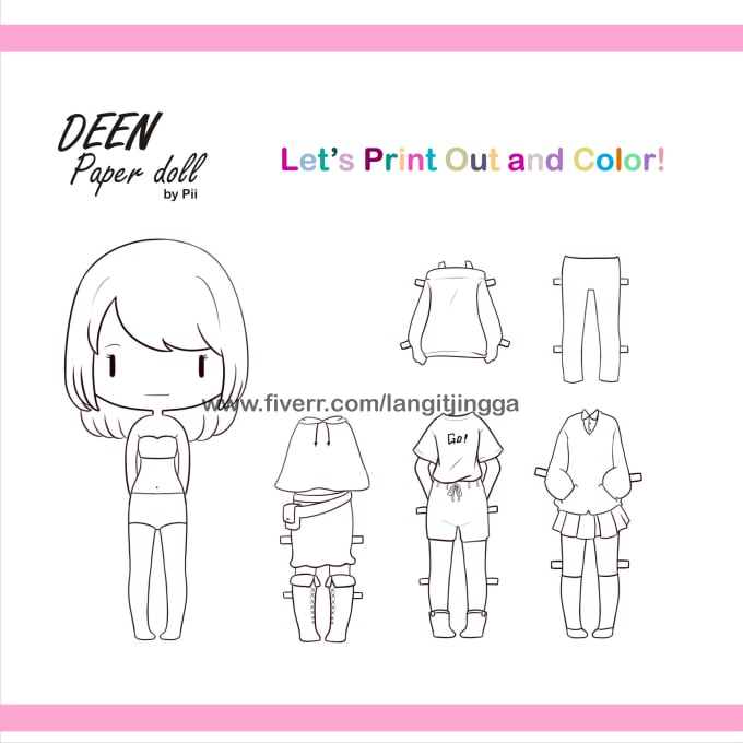 Draw Paper Doll Design Of Your Own Character By Langitjingga