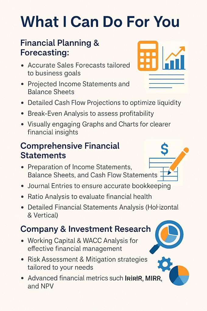 financial modelling and consultation