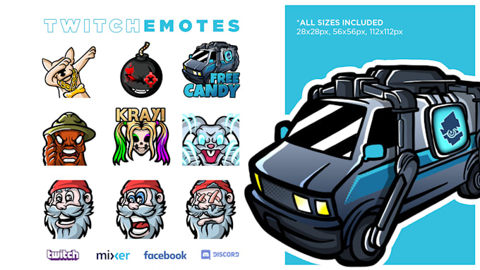 design custom twitch emotes or sub badges