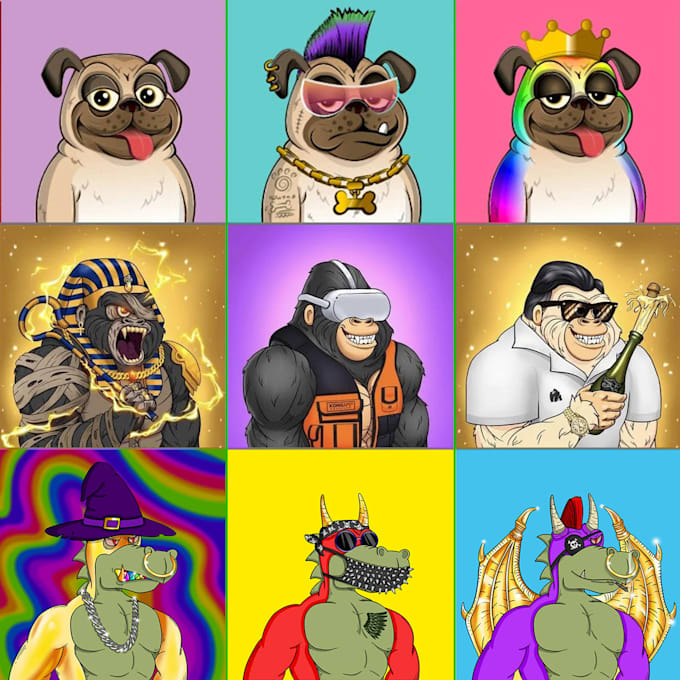 do digital 2d and 3d cartoon and nft traits