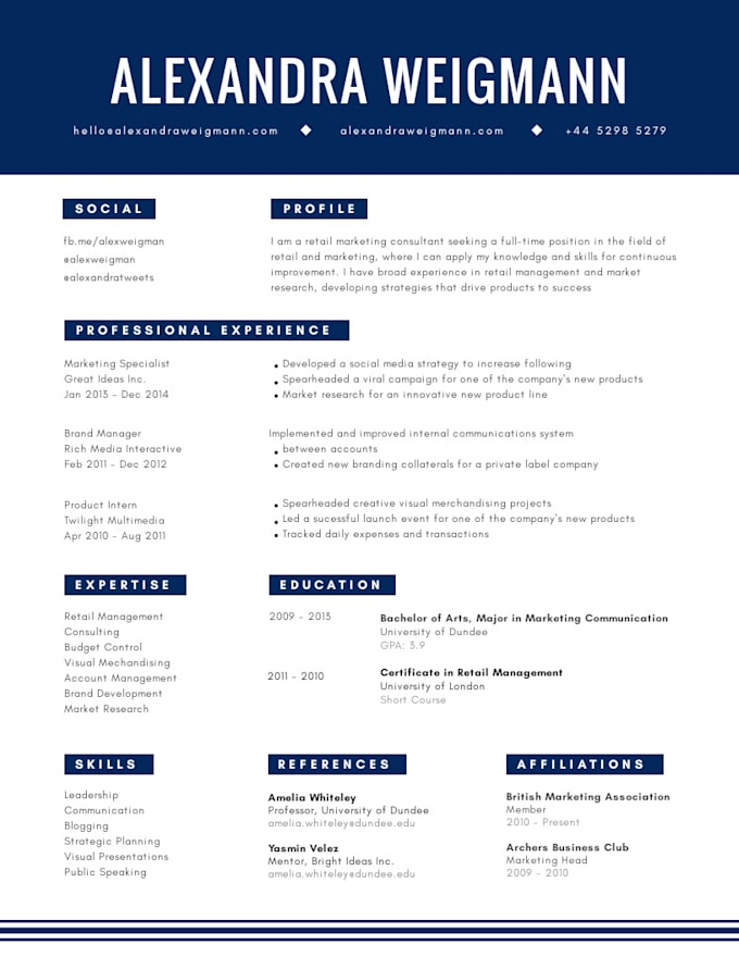 Create a top notch resume for you by Annabelresume Fiverr