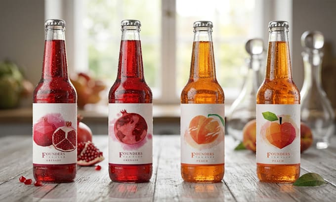 design 3d product label and bottle packaging