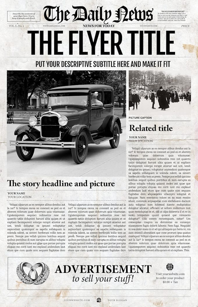 provide you with seven newspaper style templates