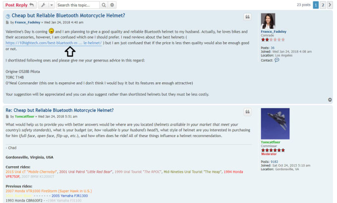provide 10 forum posting backlinks